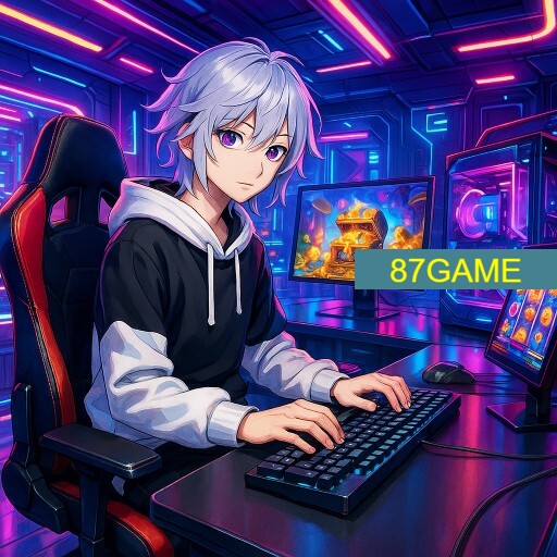 Imagem promocional da 87GAME mostrando a plataforma e suas vantagens