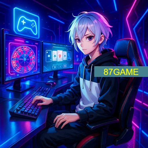 Imagem promocional da 87GAME mostrando a plataforma e suas vantagens